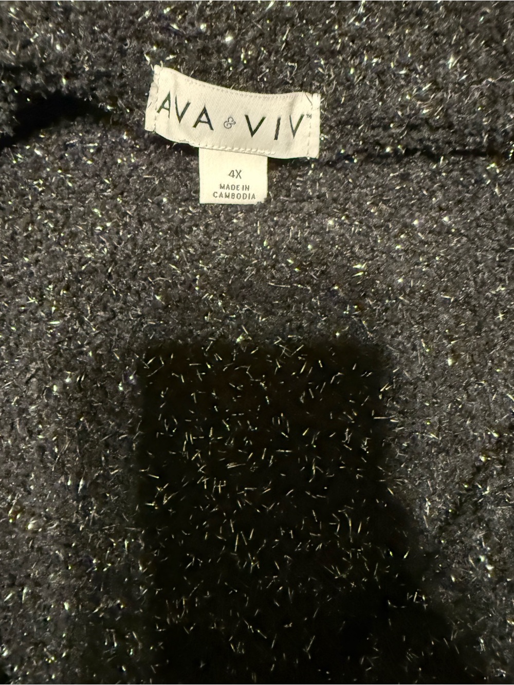 Ava & Viv Black Metallic Sparkle Sweater